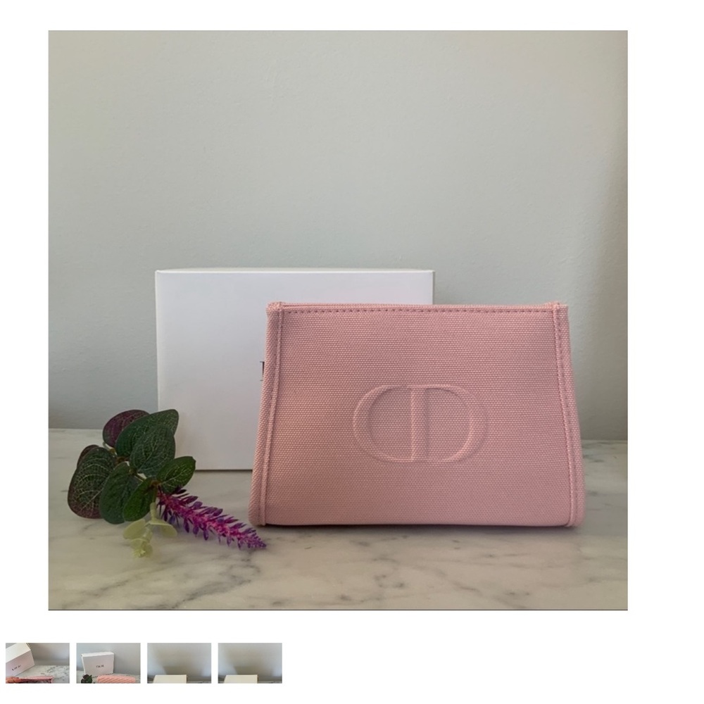 Dior CD Logo Pouch Makeup Cosmetic Bag